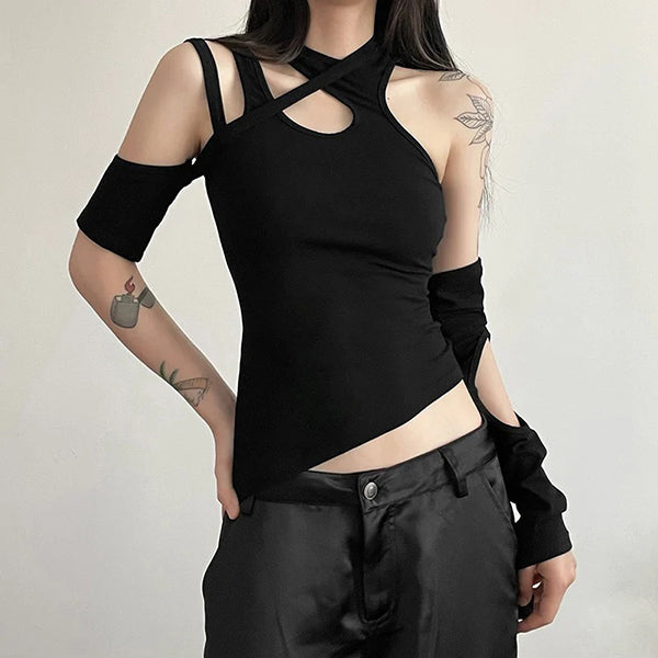 Tracy Irregular Cut Out Top