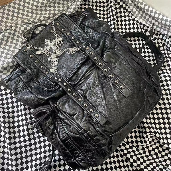 Cross Skeleton Chain Backpack Bag