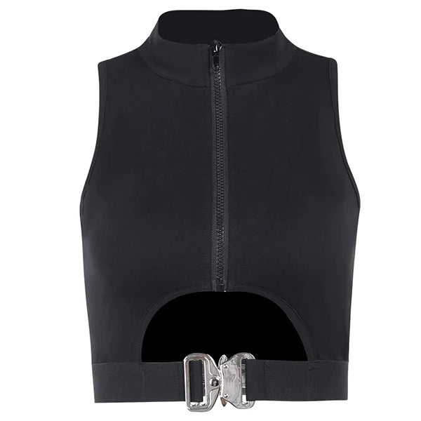 Cyberpunk Buckle Crop Top