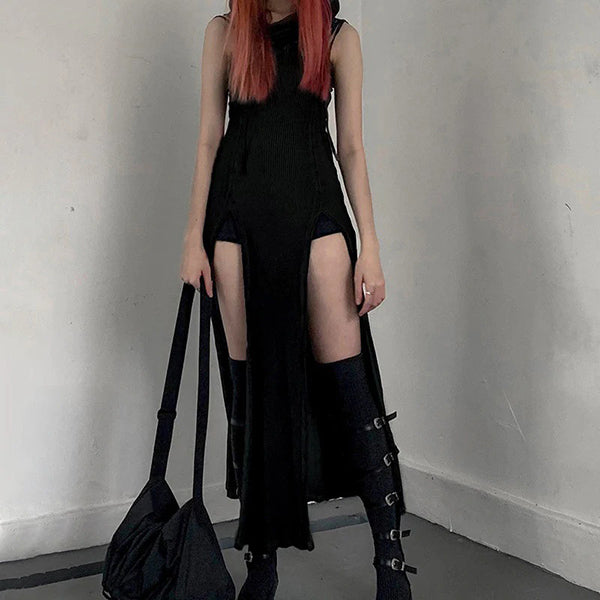 Marcella Hooded High Slit Dress