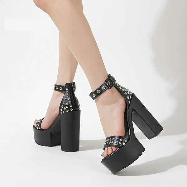 Goth Rivet Platform Sandals