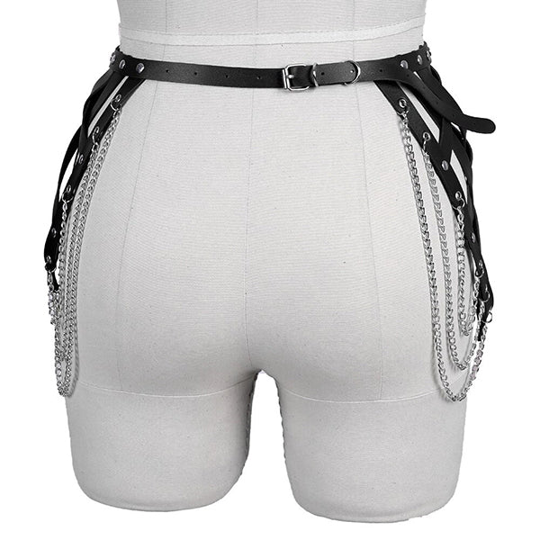 Katriona Leather Belt With Chains
