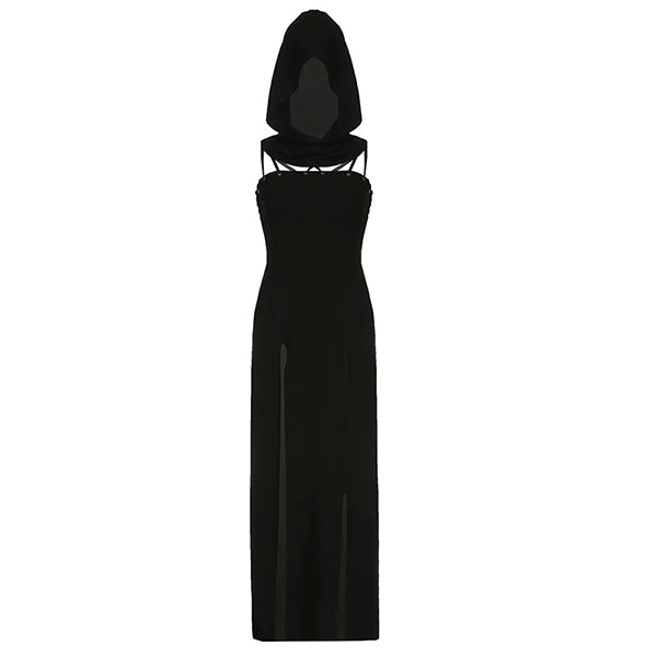 Marcella Hooded High Slit Dress