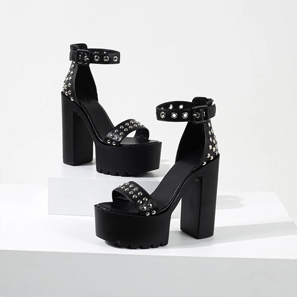 Goth Rivet Platform Sandals