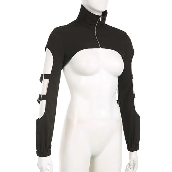 Feronia Buckle Sleeves Bolero Top