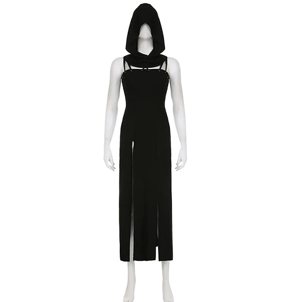 Marcella Hooded High Slit Dress