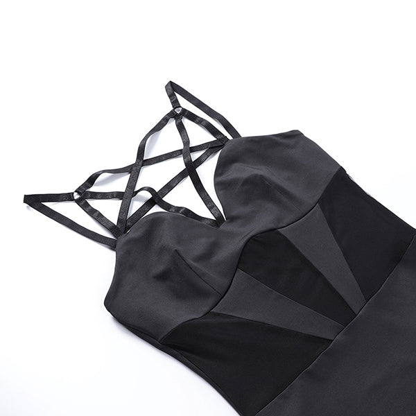 Gothic Pentagram Mesh Bodysuit