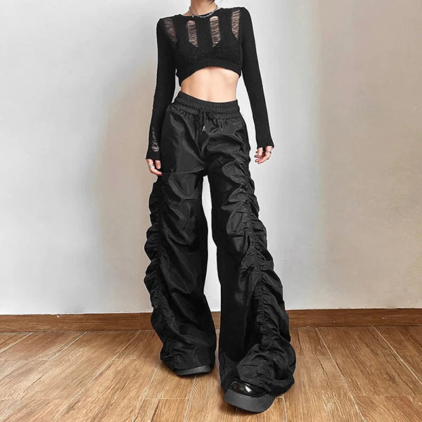 Grunge Ruched Drawstring Pants