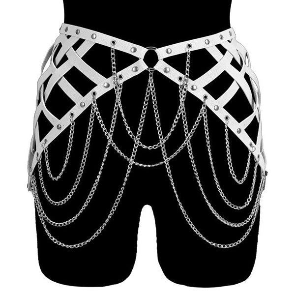 Katriona Leather Belt With Chains