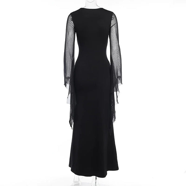 Marian Mesh High Slit Dress