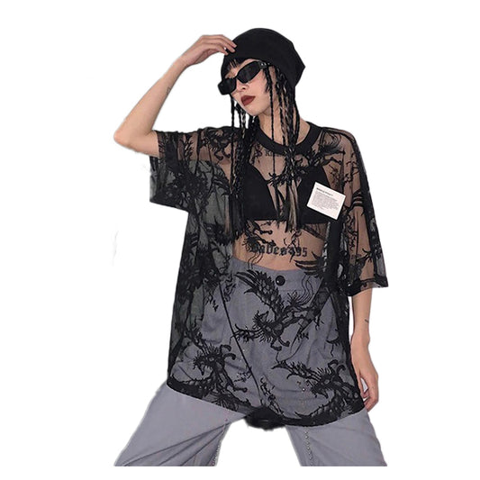 Yuna See Through Oversized Shirt