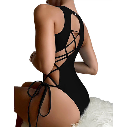 Hot Beat Lace Up Swimsuit