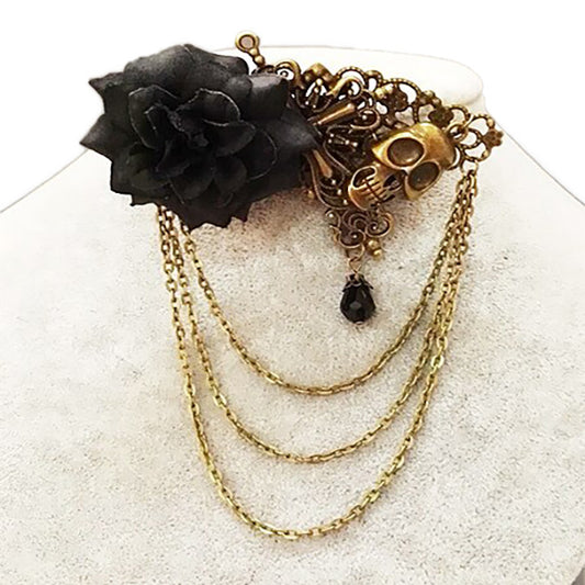 Sugar Skull Rose Hair Clip