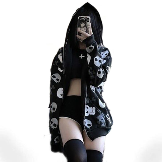 Harajuku Oversized Skull Jacket