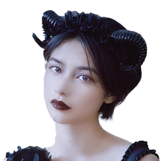 Black Damsel Horn Headband
