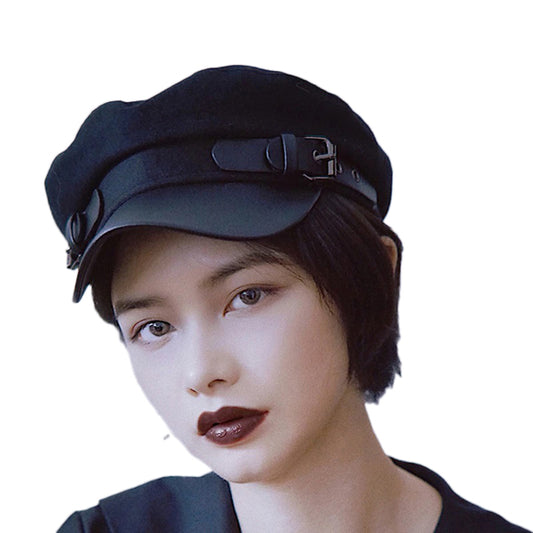 Hats Off Buckle Newsboy Cap