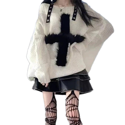 Cross the Line Off-Shoulder Sweater