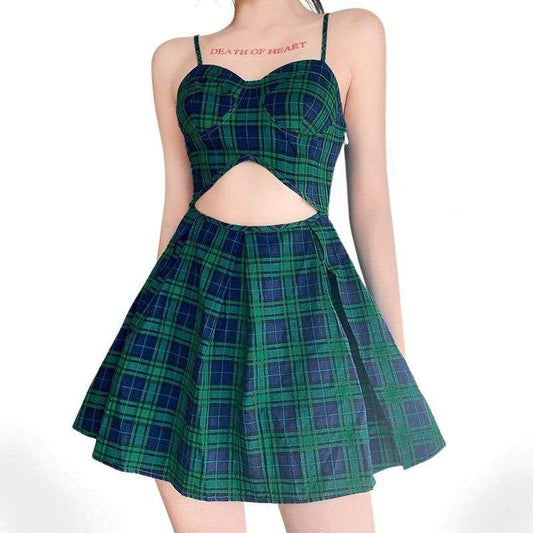 Yendy Plaid Mini Dress