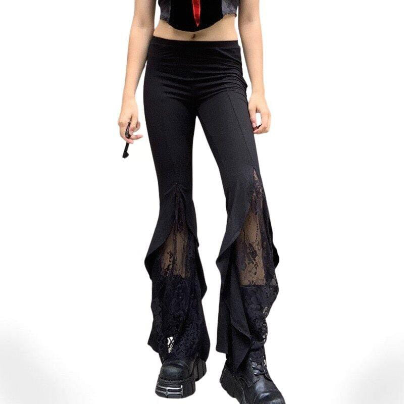 Midnight Glam Lace Flare Pants