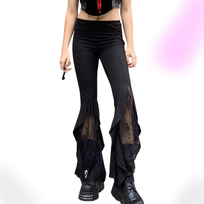 Midnight Glam Lace Flare Pants