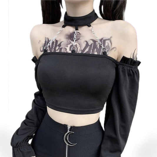 Keep Off My Shoulder Crop Top