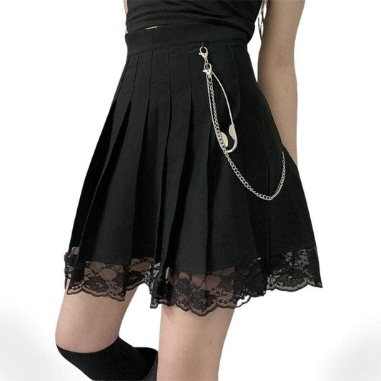 Ava Lace Pleated Mini Skirt