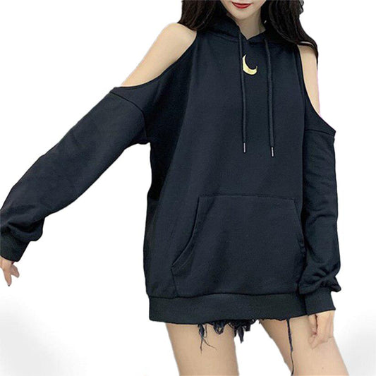 Moon Mystery Cold Shoulder Hoodie