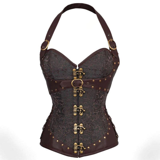 Dark Abyss Brocade Steampunk Corset