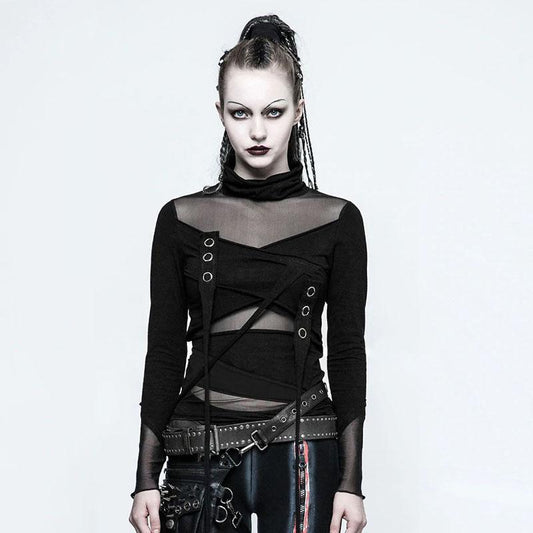 Rebel Punk Knit Mesh Shirt