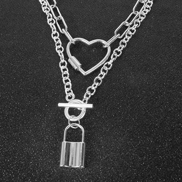 Carabiner Layered Chain Necklaces