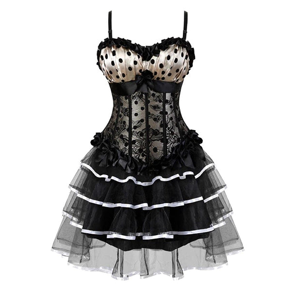 Polka Dot Overbust Corset Dress
