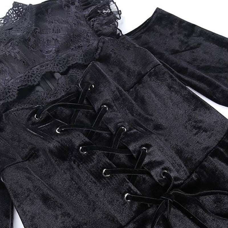 Lost Widow Lace Velvet Dress