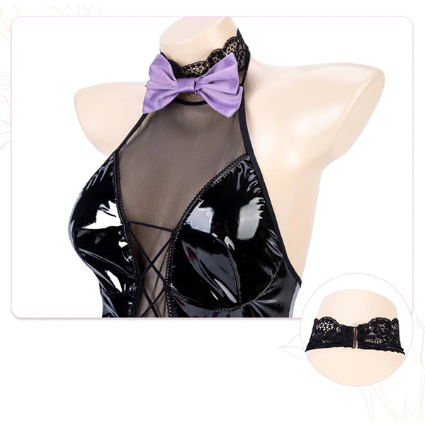 Desdemona Glossy Leather Lingerie Set