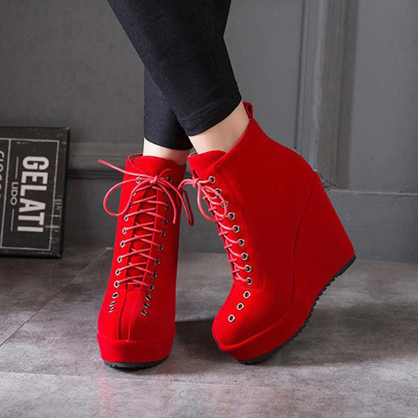 Winter Gothic Wedge Boots
