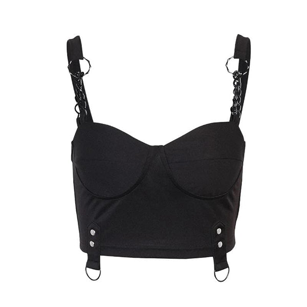 Punk Chain Bustier Crop Top
