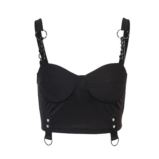 Punk Chain Bustier Crop Top