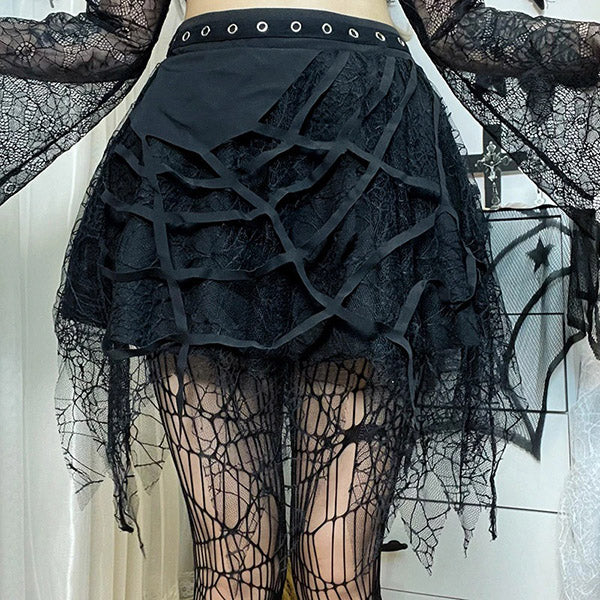 Web of Darkness Mini Skirt
