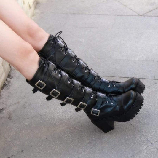 VELVET MORPHEUS PLATFORM BOOTS