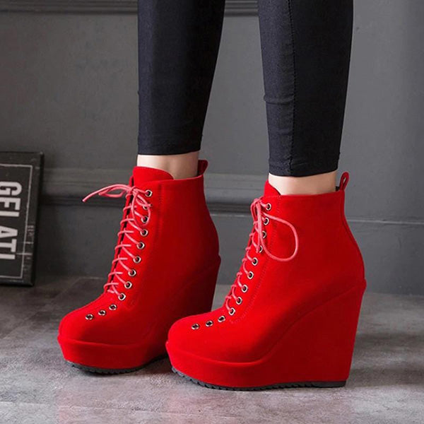 Winter Gothic Wedge Boots