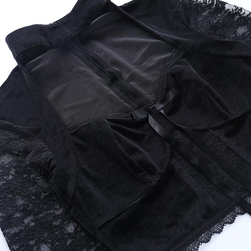 Mercy Lace Velvet Crop Top