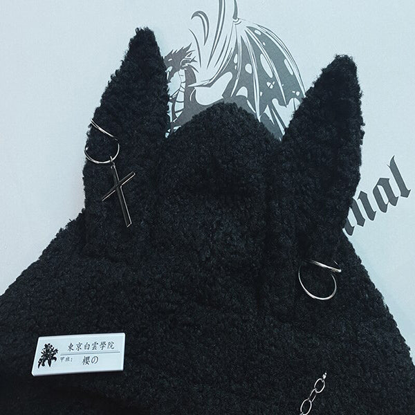 Harajuku Bunny Rabbit Ear Hoodie With Scarf