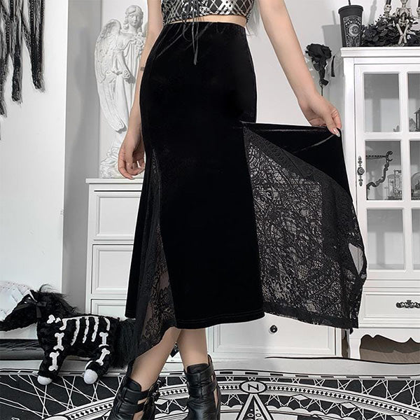 Victoria Velvet Long Skirt