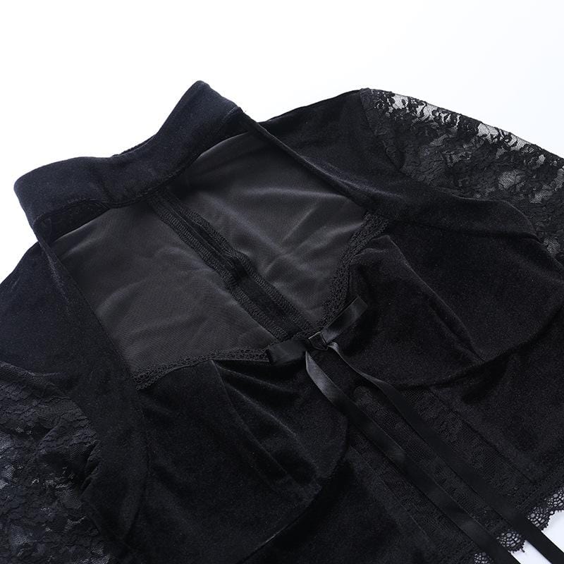 Mercy Lace Velvet Crop Top