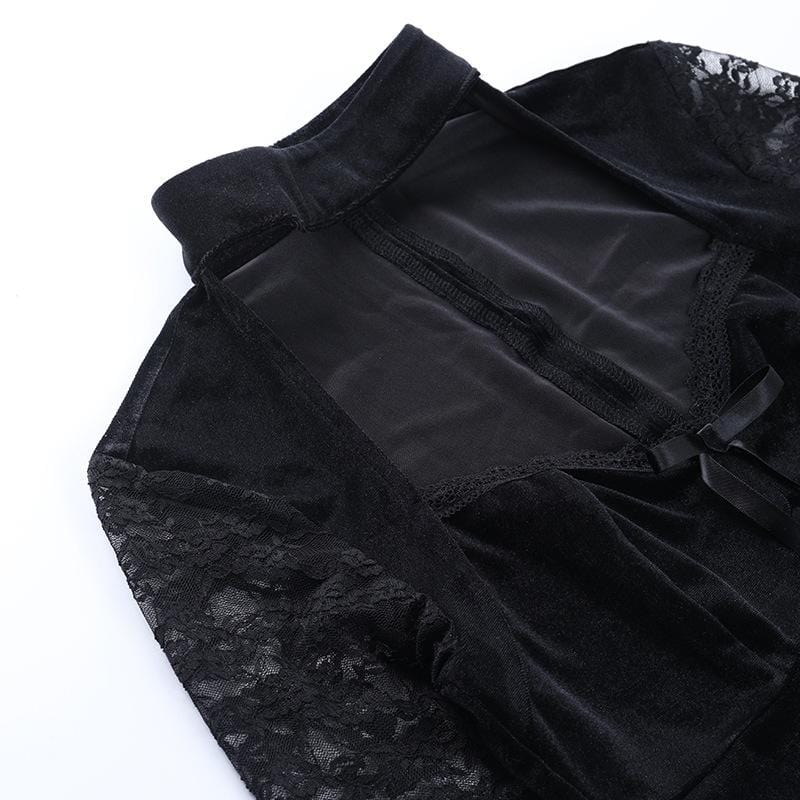 Mercy Lace Velvet Crop Top