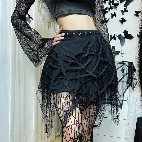 Web of Darkness Mini Skirt