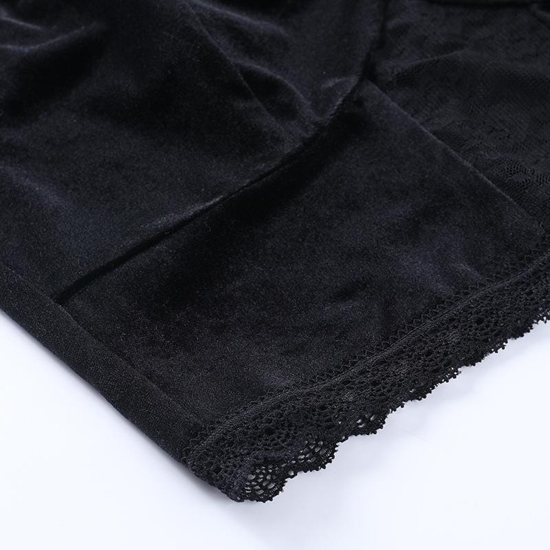 Mercy Lace Velvet Crop Top