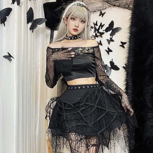 Web of Darkness Mini Skirt