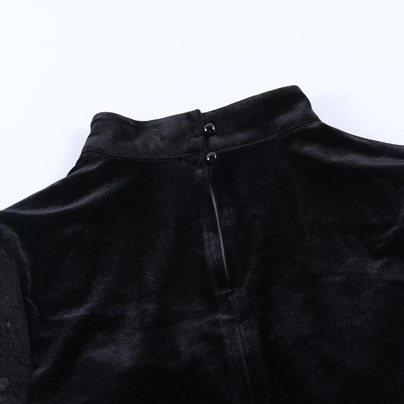 Mercy Lace Velvet Crop Top