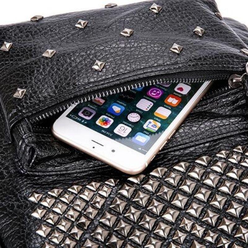 Rivets Overload Leather Backpack