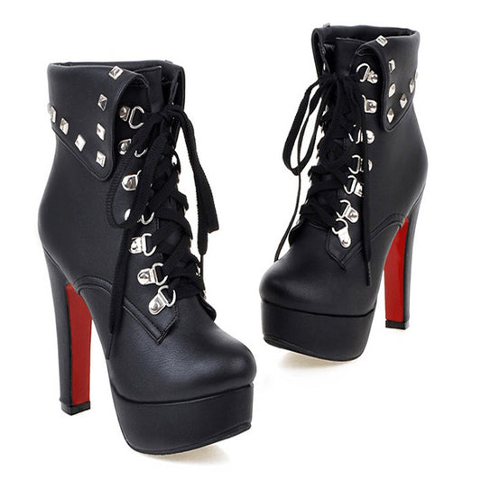 FIFI Lace-Up Heel Boots